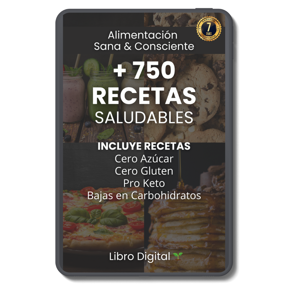 + 750 RECETAS Saludables sin Gluten, sin Azúcar + BONOS de Regalo